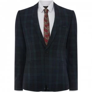 Image of Label Lab Caipirinha Blackwatch Check Suit Jacket - Navy