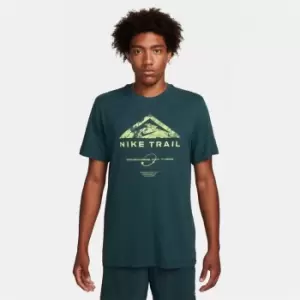Image of Nike Dri-FIT Mens Trail Running T- Shirt - Green