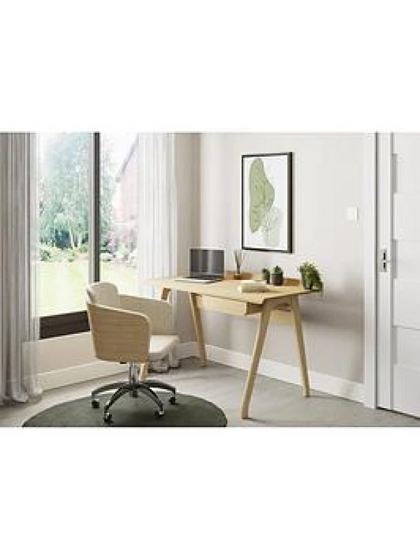 Image of Jual Furnishings San Francisco Oak Side Drawer Desk, Brown PC811 OAK