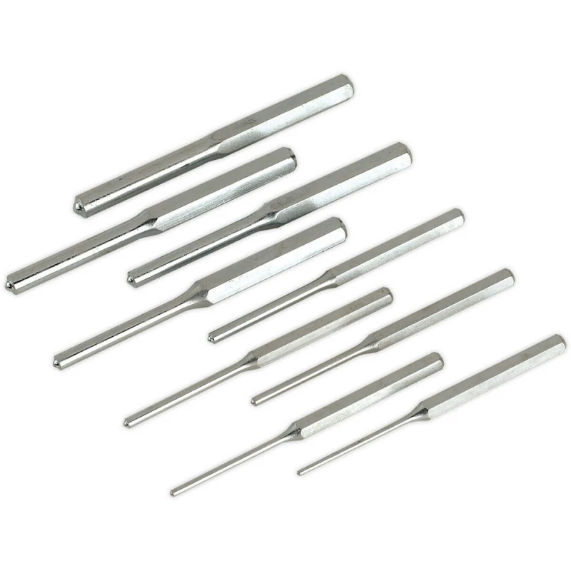 Image of Loops 9 PC Parallel Roll Pin Punch Set - Hardened & Tempered Steel Punches - Imperial Metallics