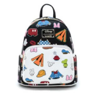 Image of Loungefly Disney Sensational 6 Aop Outfits Mini Backpack