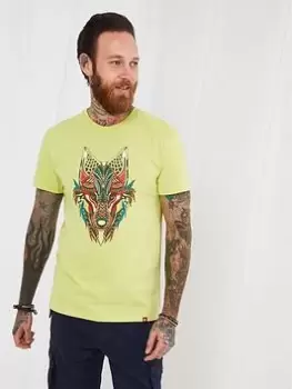 Image of Joe Browns Geo Wolf Tee - Green, Size L, Men