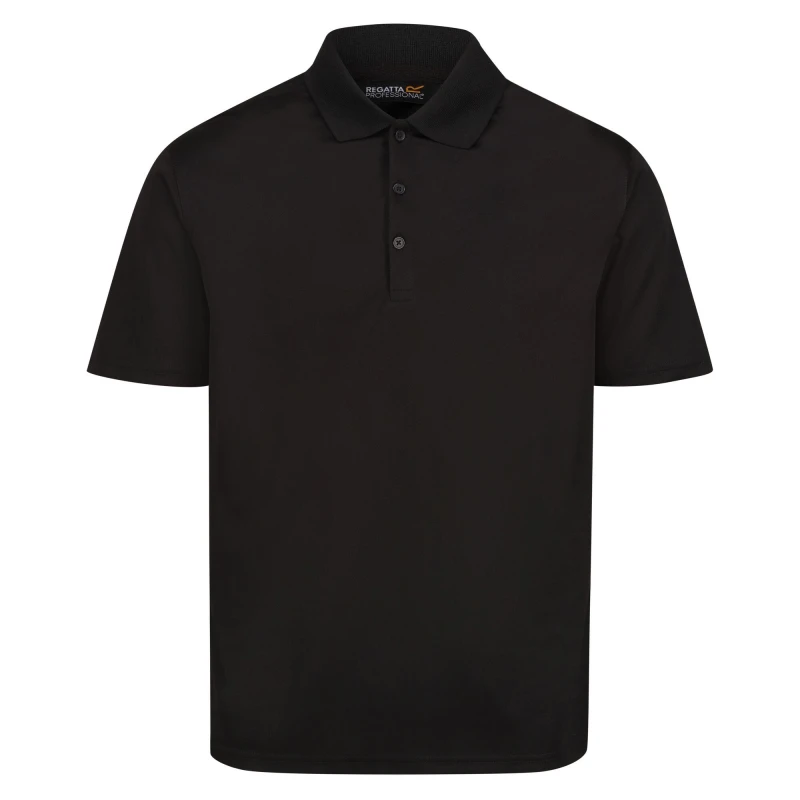 Image of Regatta Professional Mens Moisture Wicking Polo Shirt in Black Size: XS Black Male XS