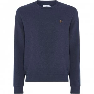 Image of Farah Vintage Tim Crew Sweatshirt - Navy