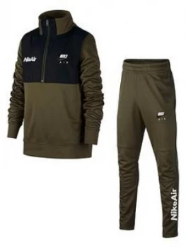 Image of Nike Older Childrens Air Tracksuit - Khaki Black