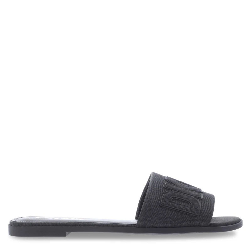 Image of DKNY Willow Flat Sliders Black female UK 5