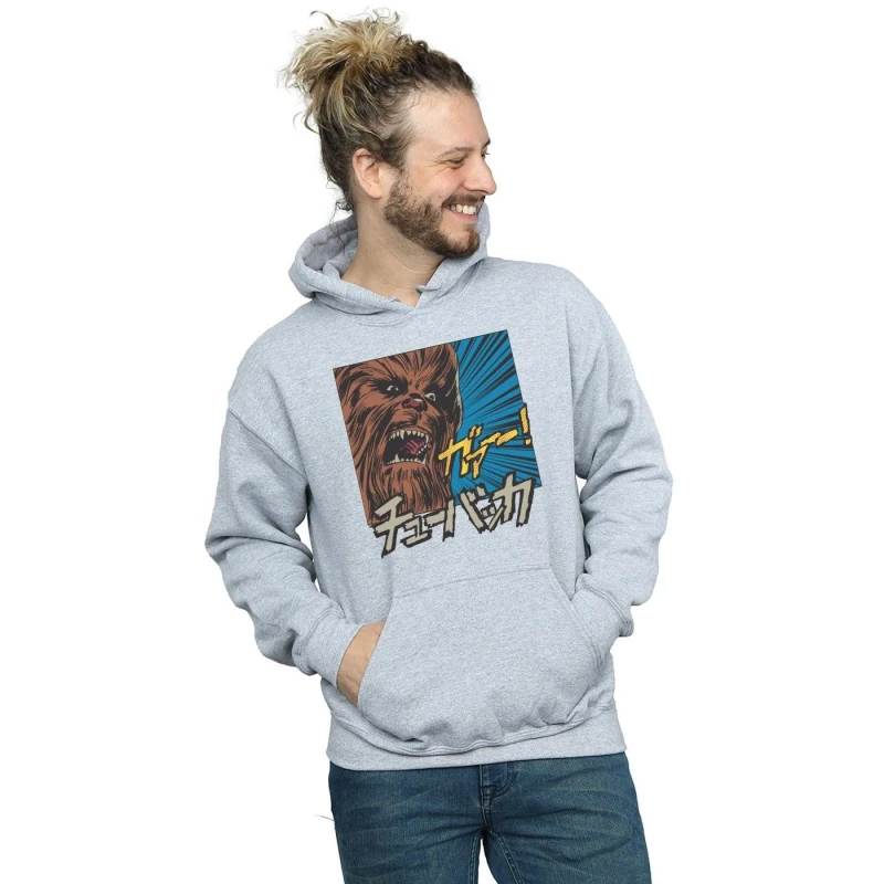 Image of Star Wars Star Wars Men Chewbacca Roar Pop Art Hoodie in Grey Size: Small Grey S Male 5057864020656