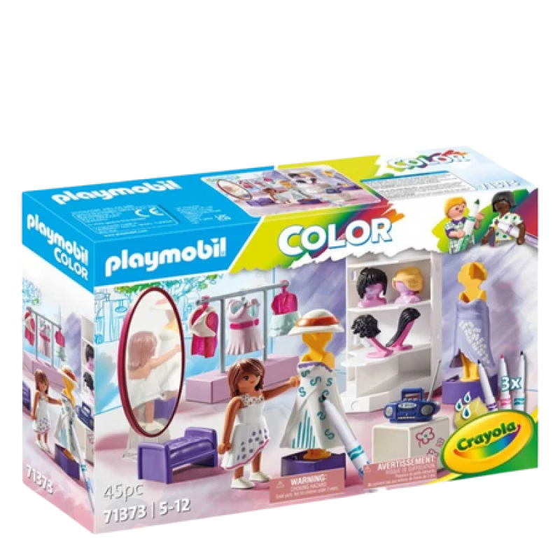 Image of Playmobil Color Dressing Room Playset with Crayola Washable Markers PLAY-71373