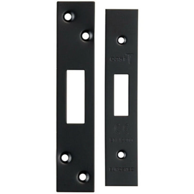 Image of Loops Square Forend Strike and Fixing Pack Suitable for Deadlocks Matt Black unisex