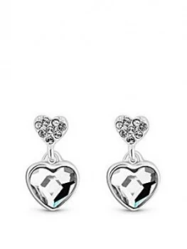 Image of Simply Silver Sterling Silver 925 Swarovski Heart Mini Drop Earring