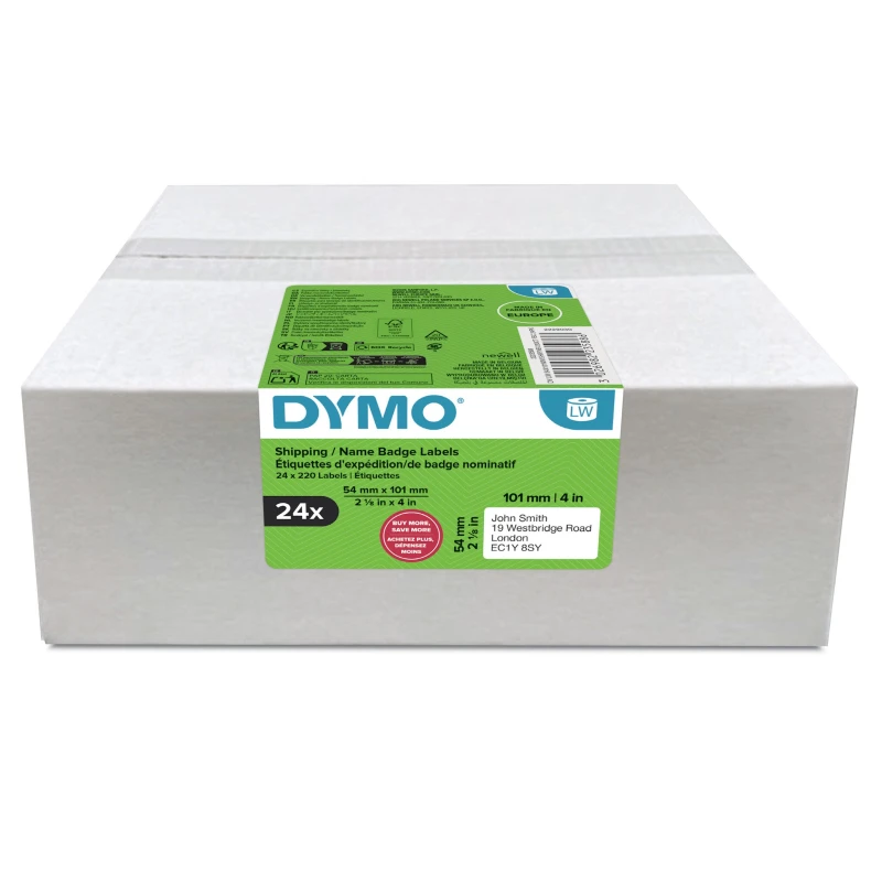 Image of DYMO etiketten LabelWriter ft 101 x 54 mm. wit. 220 etiketten. multipa