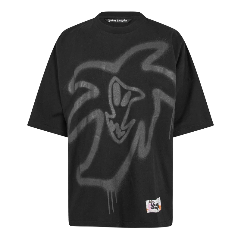 Image of Palm Angels Mens Heart Loose T-Shirt Black male S
