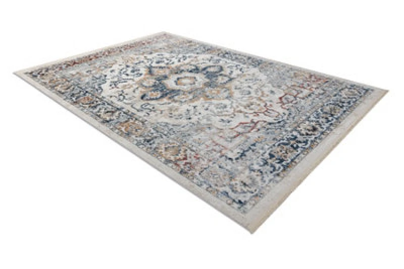 Image of RugsX Distin 0834A Navy Blue / Blue / Yellow / Terracotta Modern Carpet - Or 80X150 Cm