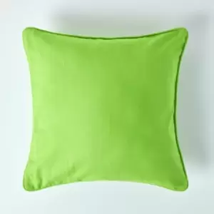 Image of Cotton Plain Green Cushion Cover, 45 x 45cm - Green - Homescapes