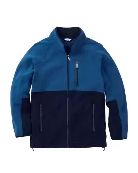 Image of Cotton Traders Rambler Panelled Fleece Jacket in Blue
