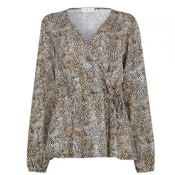 Image of Linea Linea Mock Tie Top Ladies - Animal