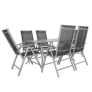 Image of Charles Bentley 6-Seater Mesh Garden Furniture Set