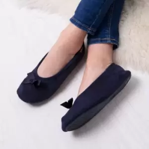 Image of totes Isotoner Terry Ladies Ballet Slippers Navy