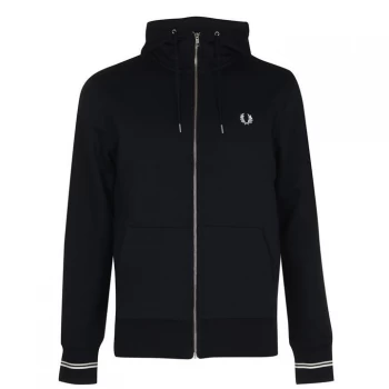 Image of Fred Perry Fred Zipped Hooded Sweatshirt - Navy 248