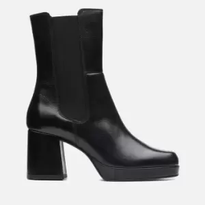 Image of Clarks Womens Pique Up Leather Chelsea Boots - UK 4