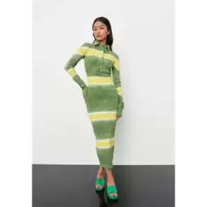 Image of Missguided Midaxi Shirt Dress W Contrast Detail - Green
