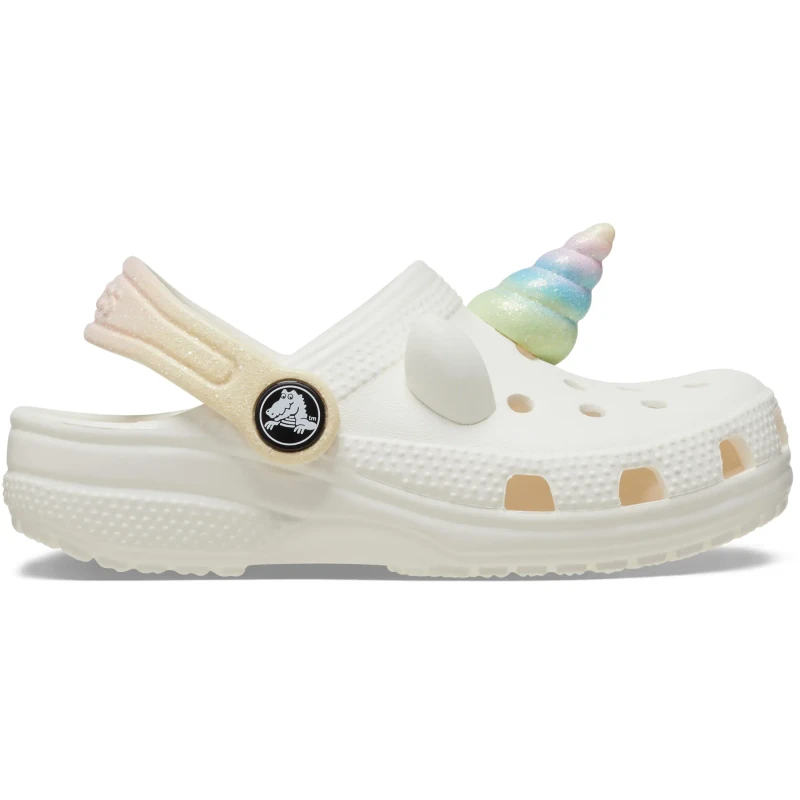 Image of Crocs Kids Classic Unicorn Clogs white/multi-coloured Baby 20/21 (3.5 to 4.5);22/23 (5 to 6);25/26 (7.5 to 8.5)