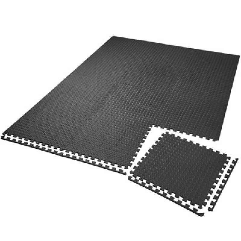 Image of Tectake Gym Mats - 12 Interlocking Sections With 24 Edge Pieces 61 X 61cm - Black