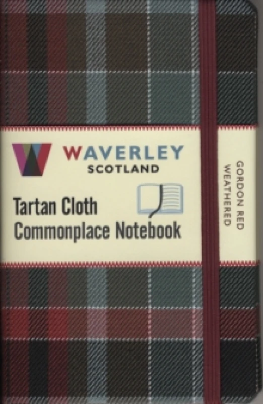 Image of Waverley (M): Gordon Red Weathered Tartan Cloth Commonplace Notebook Hardback
