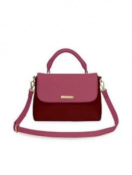 Image of Katie Loxton Talia Two Tone Crossbody Bag - Burgundy