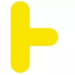 Image of Yellow Symbol &rdquo;T&rdquo; Floor Graphic adheres to most