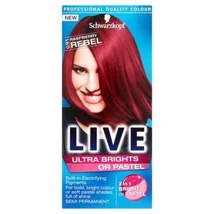Image of Schwarzkopf LIVE Ultra Brighs 091 Raspberry Rebel Hair Dye Red