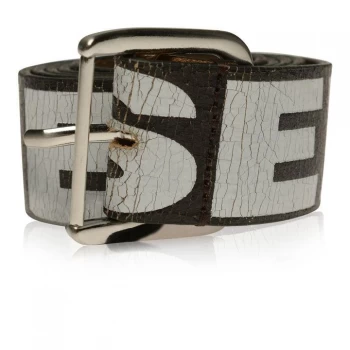 Image of Diesel Large Logo Leather Belt Mens - Black H1532