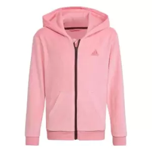 Image of adidas Lounge Velour Hoodie Kids - Bliss Pink / Pulse Magenta