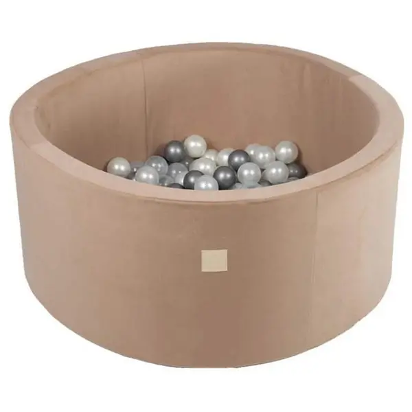 Image of Unbranded Round Velvet Ball Pit 90x40x5cm with 200 Balls - Gold 90 x 40 x 5cm