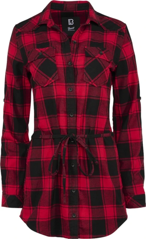 Image of Brandit Lucy Longshirt Ladies Shirt, black-red, Size S for Women