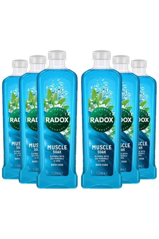Image of Radox 100% Nature Inspired Fragrance 'Bath Soak', Muscle Soak, 6 x 500ml Blue female