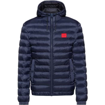 Image of Hugo Boss Balin Hooded Padded Jacket Navy Size L Men