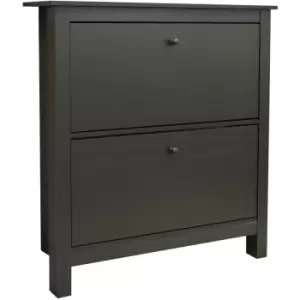 Image of Watsons - stowe - 8 Pair 2 Drawer Shoe Storage Organiser Cabinet - Black - Black