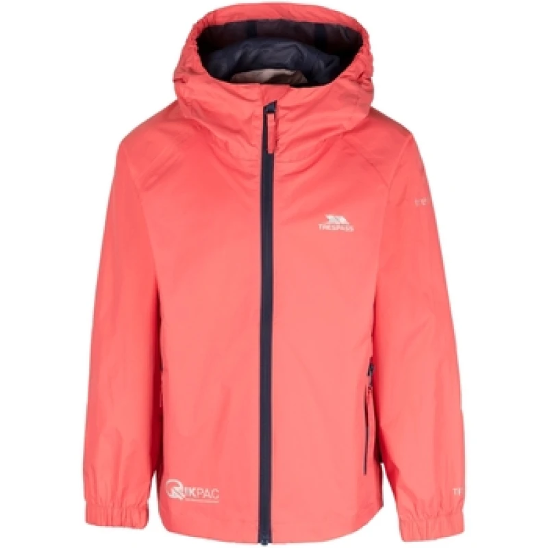 Image of Trespass Qikpac Packaway Jacket in Peach Size: 2-3 Years Peach Unisex 2-3 Years