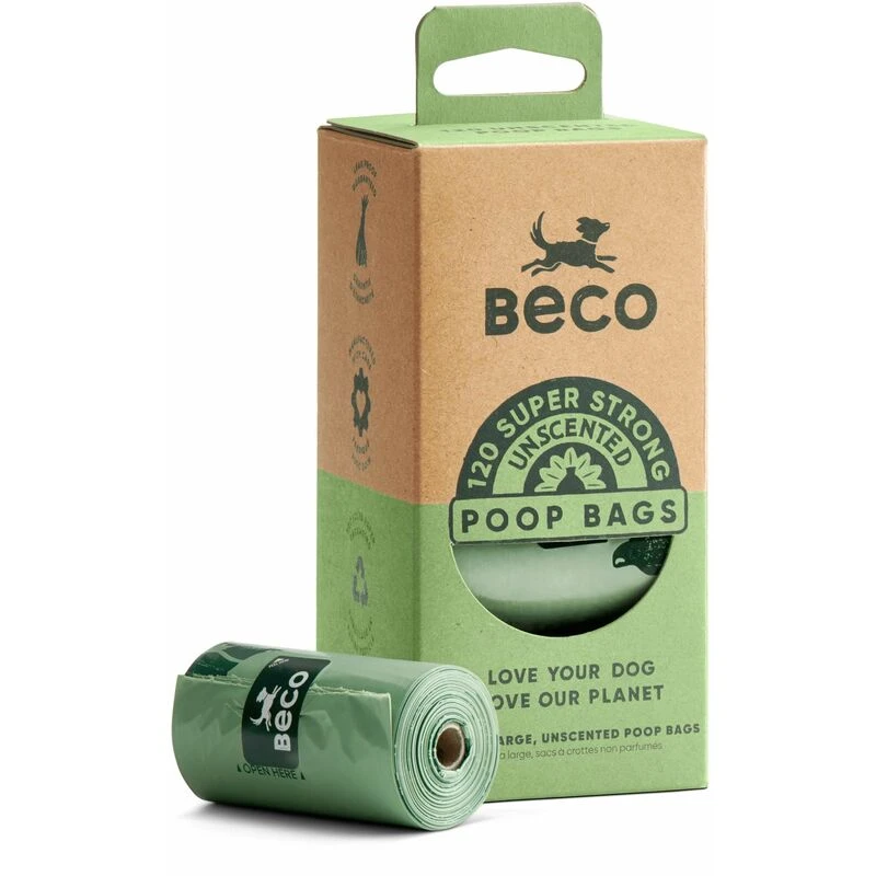 Image of Beco Dog Poop Bags, Unscented With Handles, 120 Per Pack