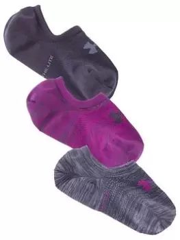 Image of Under Armour Breathe Lite Ultra Low (3 Pack) - Purple/Multi, Purple/Multi, Size L, Women