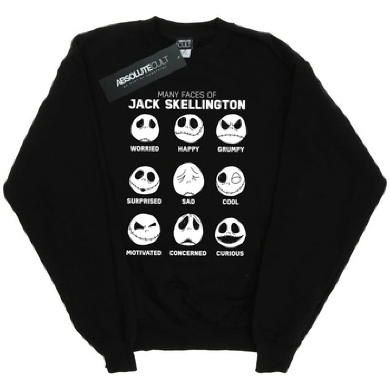 Image of Disney Nightmare Before Christmas The Many Faces Of Jack Sweatshirt Black male