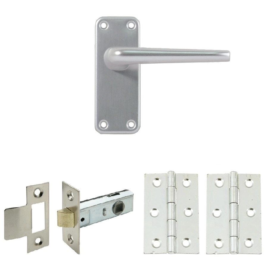 Image of Contract Aluminium Handle Set with Latch and Hinges