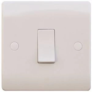 Image of ESR Sline 10A White 1G Double Pole 230V Electric Wall Plate Switch
