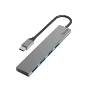 Image of Hama 00200101 interface hub USB 3.2 Gen 1 (3.1 Gen 1) Type-C 5000 Mbps Grey
