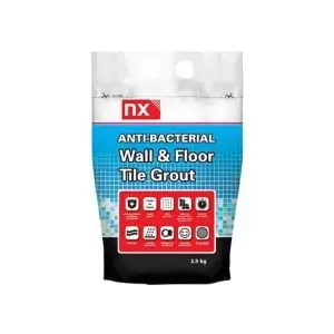 Image of Nx Anti-Bacterial Fine Textured Requires Mixing Before Use Grey Tile Grout, 2.5Kg