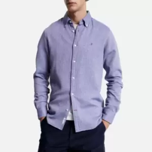 Image of Tommy Hilfiger Mens Brushed Dobby Slim Fit Shirt - Dark Navy - L