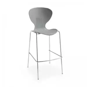 Image of Sienna one piece stool with chrome legs pack of 2 - grey
