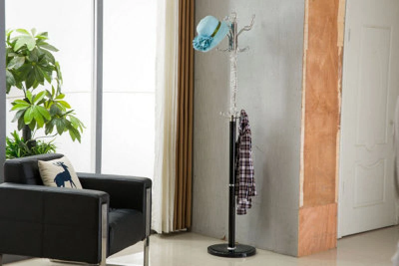 Image of Modernique Modernique Sheer Metal and transparent Tube 185cm High Coat Rack with Heavy Sturdy 38cm Base. in Black One Size Unisex 467380262402