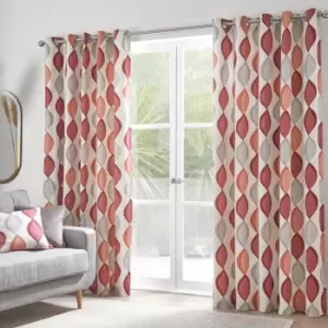 Image of Lennox 100% Cotton Eyelet Lined Curtains, Spice, 66 x 54" - Fusion